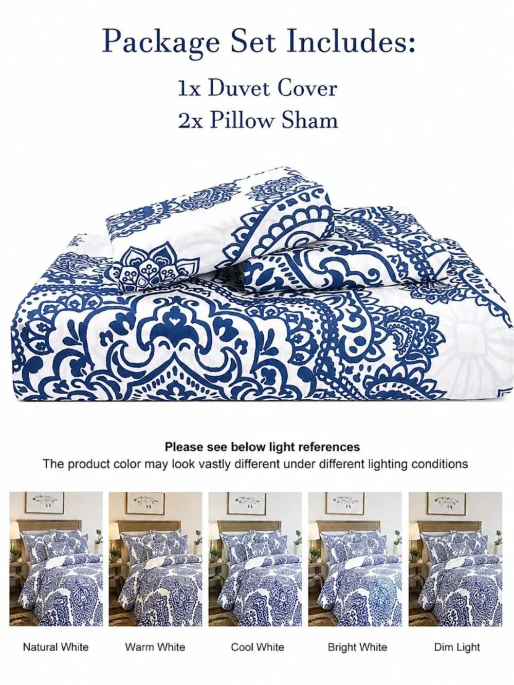 PHF Paisley Queen Duvet Cover Set 3Pc Reversible Farmhouse Bedding NWT